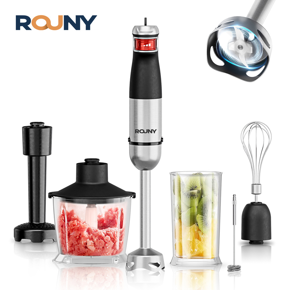 Immersion Hand Blender Set - Elektrischer Handstabmixer 6-in-1 Multifunktionaler Stabmixer, Edelstahlklingen,