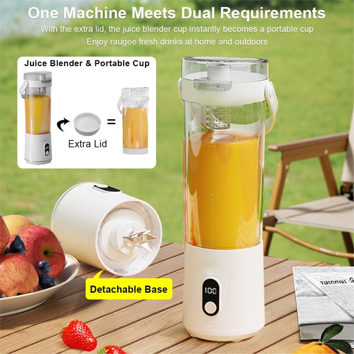 Portable Blender Usb Rechargeable - RECOMENDAR】Elektrischer Mixer, tragbarer Entsafter, USB-wiederaufladbarer Smoothie-Mixer,