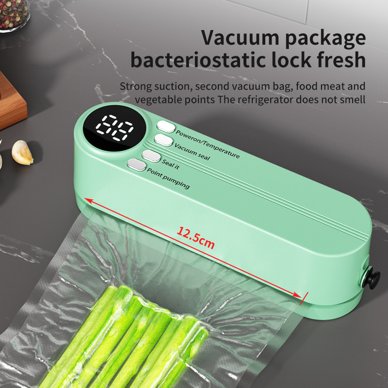 Food Vacuum Sealer Machine - Verpackungsgerät Mini Kabelloser Vakuumversiegler, Wiederaufladbare Haushalts-Lebensmittel-Plastikversiegelungsmaschine,