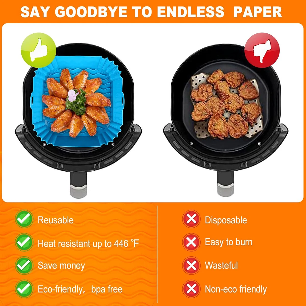 Silikon-Einlagen für Heißluftf – Air Fryer Silicone Pot Liner Bewertung und Preis