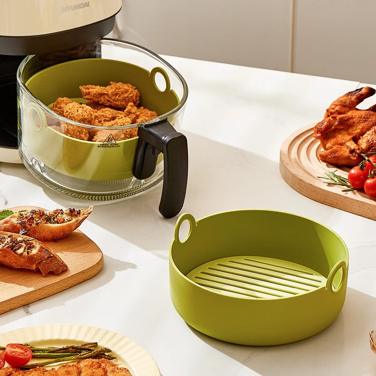 Runde Luftfritteuse-Einlagen,  – Air Fryer Silicone Pot Liner Bewertung und Preis