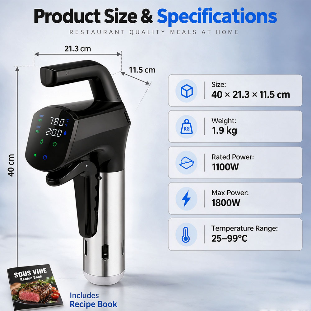 WiFi Sous-Vide-Kocher 1800W Ta – Digital Sous Vide Precision Cooker Bewertung und Preis